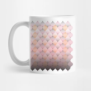 Fish scale pattern in warm peach and grey Mug